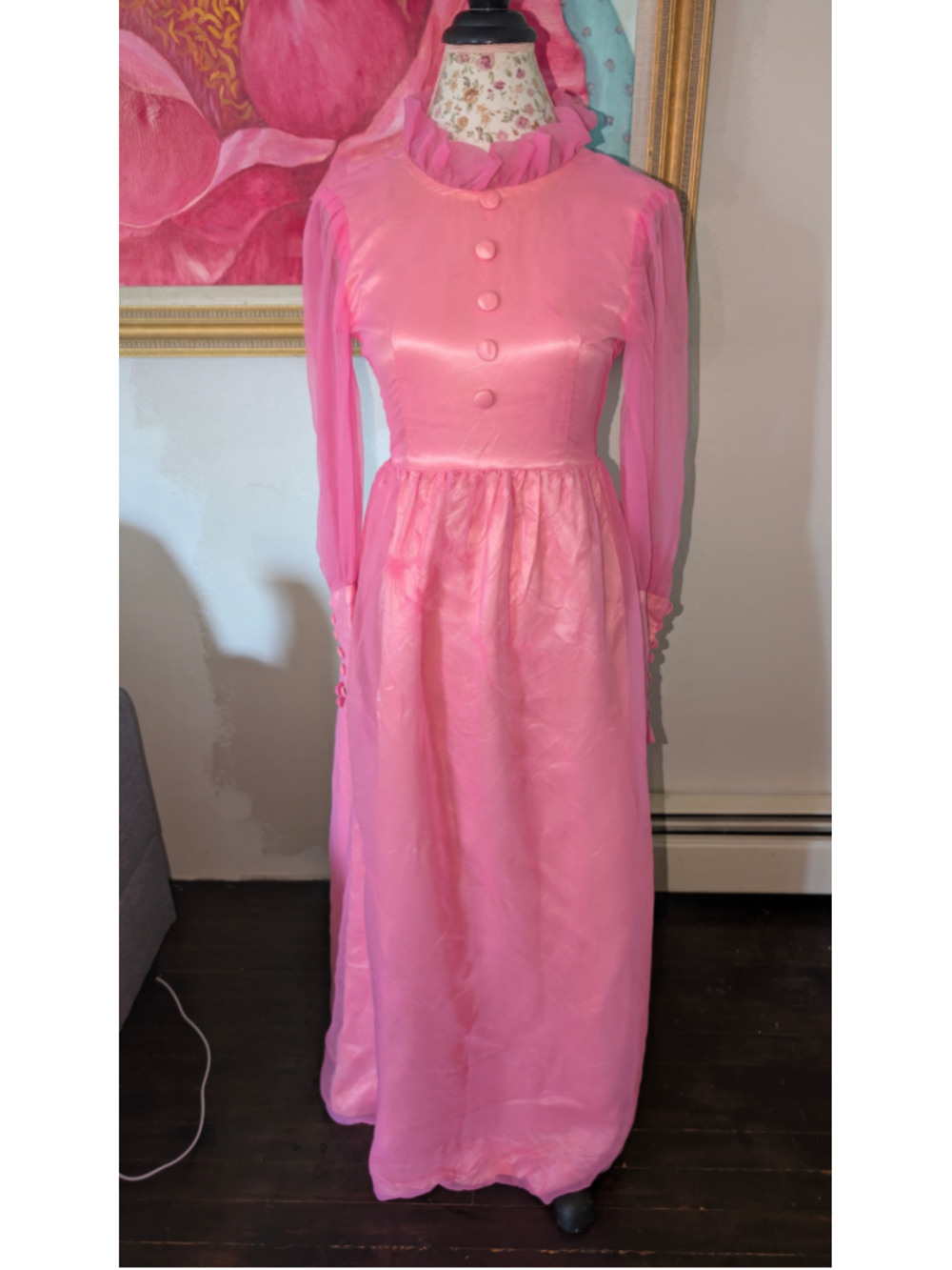 Women's 1960s Unbranded Long Sleeve Pink Dress Size xs